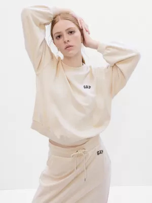 Ženski pulover GAP LOGO VOLUME SLEEVE SWEATSHIRT 476351-01 BREZA