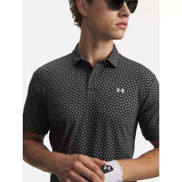  Moška majica s kratkimi rokavi UNDER ARMOUR T2G PRINTED POLO 6012304-001 ČRNA 