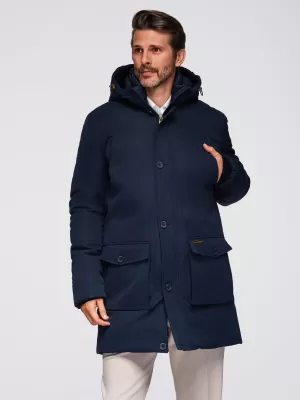 Moška parka OMBRE OM-JAPJ-0287 MORNARSKO MODRA