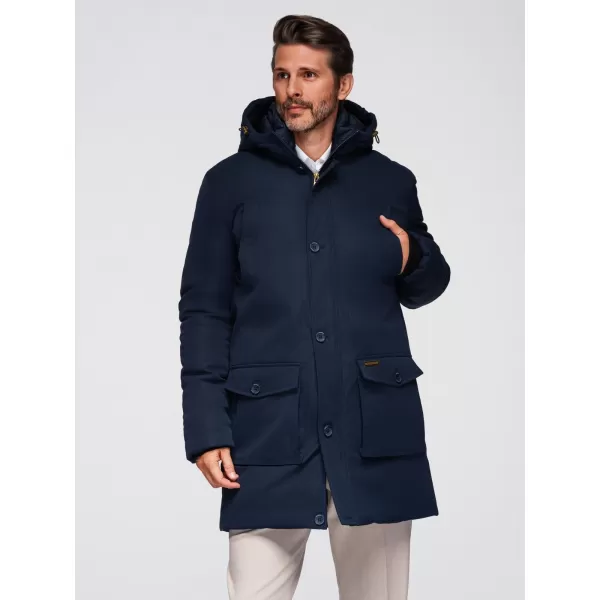  Moška parka OMBRE OM-JAPJ-0287 MORNARSKO MODRA 