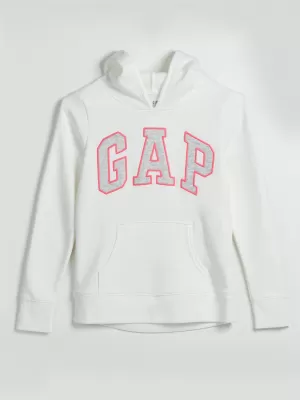 Otroški pulover GAP PULLOVER LOGO HOODIE 849381-11 NOVO UMAZANO BELO