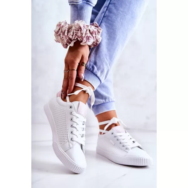  Ženske superge BIG STAR HH274073 WHITE/PINK Big Star Shoes 