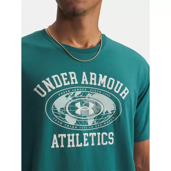  Moška majica s kratkimi rokavi UNDER ARMOUR M 60/40S ARMOR GLOBE SS 6009261-338 ZELENA 