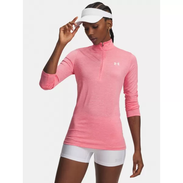  Ženska majica s kratkimi rokavi TECH 1/2 ZIP- TWIST 1384225-601 ROZA Under Armour 