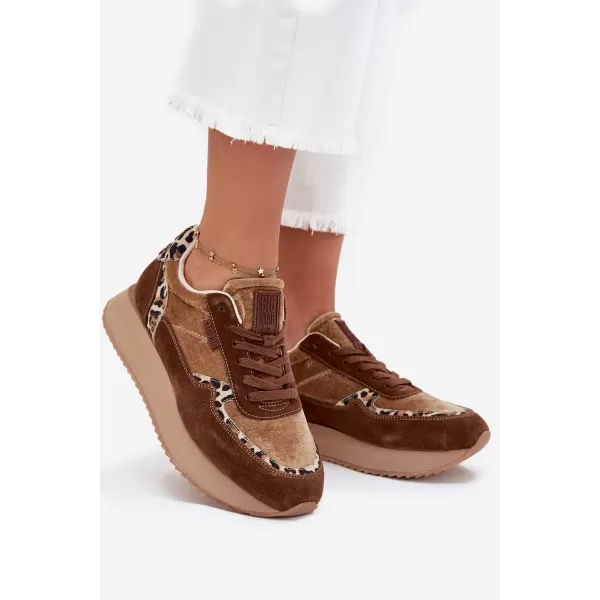  Ženske superge BIG STAR OO274A313 BROWN/BEIGE Big Star Shoes 