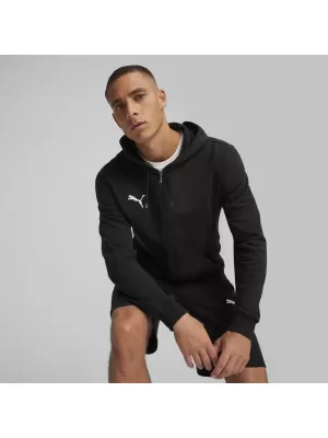 Moški pulover PUMA TEAMGOAL CASUALS HOODED JACK 658595_03 PUMA ČRNA/PUMA BELA