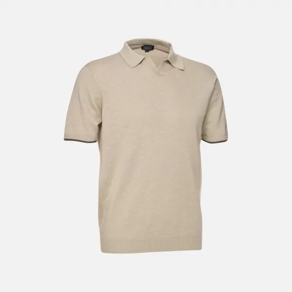  Moška majica s kratkimi rokavi GEOX KNIT G012318 BEŽ 
