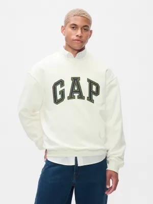 Moški pulover GAP LOGO CREW SWEATSHIRT 616625-01 NOVO UMAZANO BELO