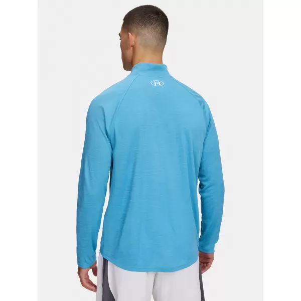  Moška majica s kratkimi rokavi UNDER ARMOUR UA TECH TEXTURED 1/2 ZIP 1382797-453 MODRA 