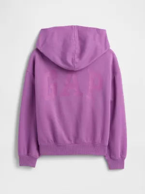 Otroški pulover GAP HIGH LOW HOODIE PULLOVER 862110-01 ORHIDEJA CATTLEYA