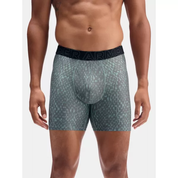  Moške boksarice UNDER ARMOUR UA PERFORMANCE TECH - PRINT 6IN - 1PK 1383875-477 MODRA 