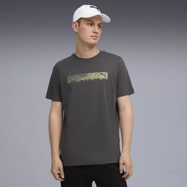  Moška majica s kratkimi rokavi PUMA TECH GRAPHIC TEE 688227-44 TEMNO SIVA 