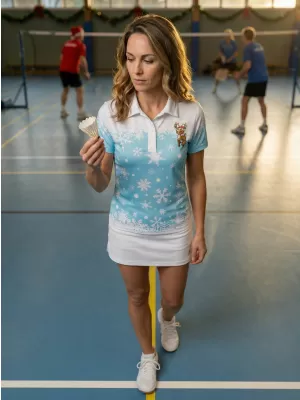 Ženska božična majica z vrhunskim ovratnikom ALTISPORT VOJ/ALWVN3TR05 MODRA