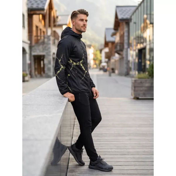  Moška vrhunska softshell jakna ALTISPORT VOJ/ALM129JACK01 ČRNA/VOJAŠKA 