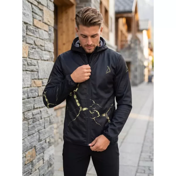  Moška vrhunska softshell jakna ALTISPORT VOJ/ALM129JACK01 ČRNA/VOJAŠKA 