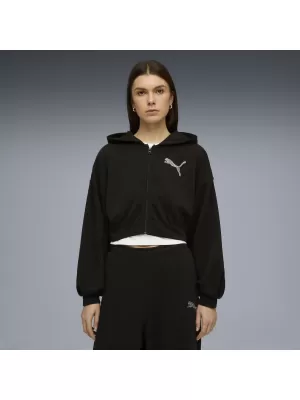 Ženski pulover PUMA ESS GRAPHIC BEDAZZLED HOODIE 635394_01 ČRNA PUMA