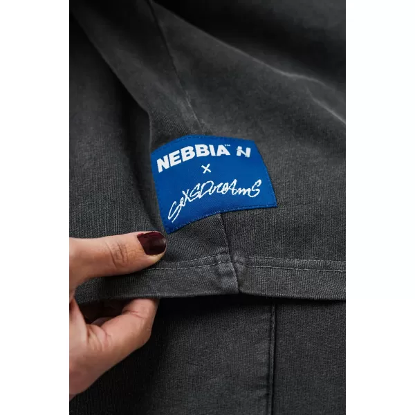  Ženska oversized majica s kratkimi rokavi NEBBIA x Sexsdreams 814 ČRNA 