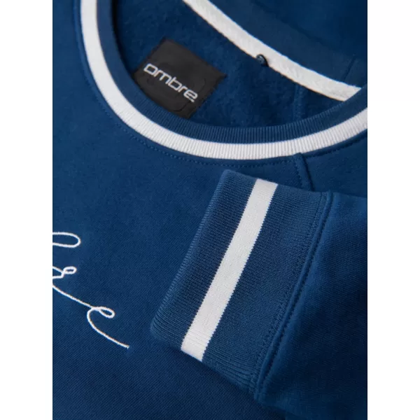  Moški pulover OMBRE OM-SSNZ-0244 TEMNO MODRA 