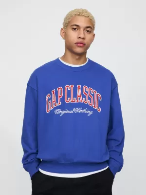 Moški pulover GAP CLASSIC LOGO SWEATSHIRT 744748-02 BLEŠČEČE MODRA