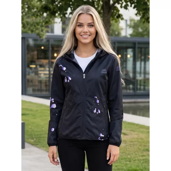 Ženska vrhunska softshell jakna ALTISPORT VOJ/ALW077JACK01 ČRNA/VIJOLIČNA 