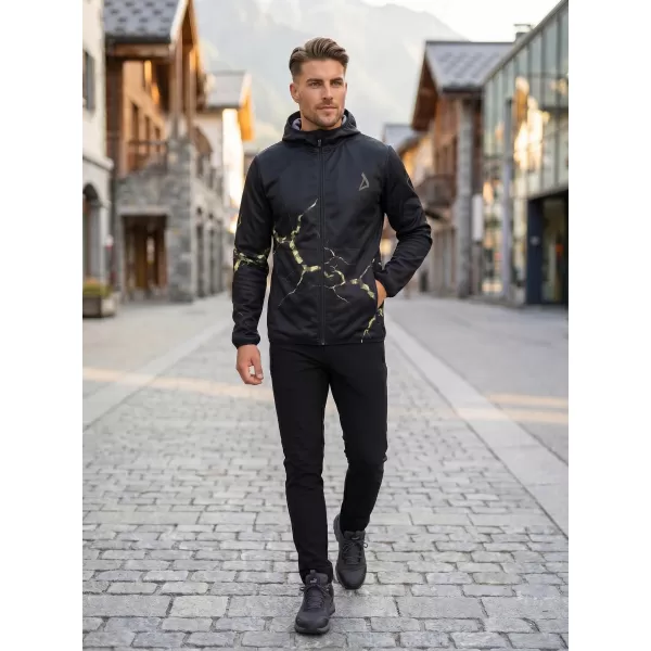  Moška vrhunska softshell jakna ALTISPORT VOJ/ALM129JACK01 ČRNA/VOJAŠKA 