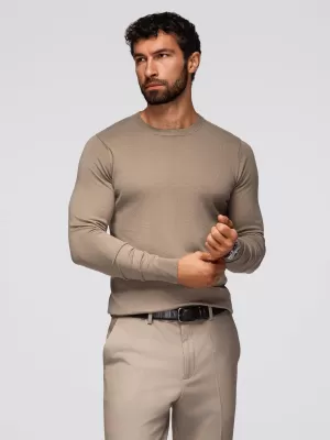 Moški pulover OMBRE OM-SWBS-0106 TEMNO BEŽ