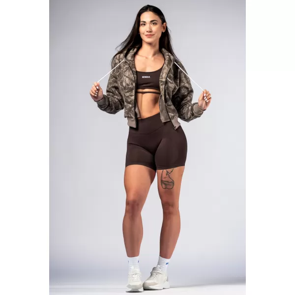  Pulover s kapuco na zadrgo POWER 895 SVETLO RJAV CAMO Nebbia 