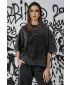 Ženska oversized majica s kratkimi rokavi NEBBIA x Sexsdreams 814 ČRNA