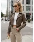 Ženska jakna DSTREET TY5536 RJAVA