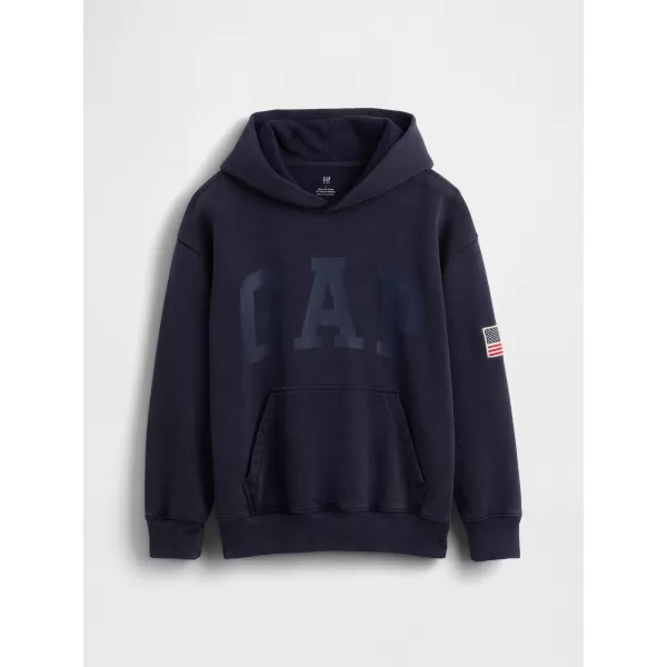  Otroški pulover GAP LOGO PULLOVER HOODIE 782130-00 MORNARIŠKA UNIFORMA 
