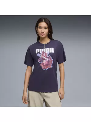 Ženska majica s kratkimi rokavi PUMA GRAPHICS RELAXED TEE BETTER 691908_64 GLOBOKA SLIVA
