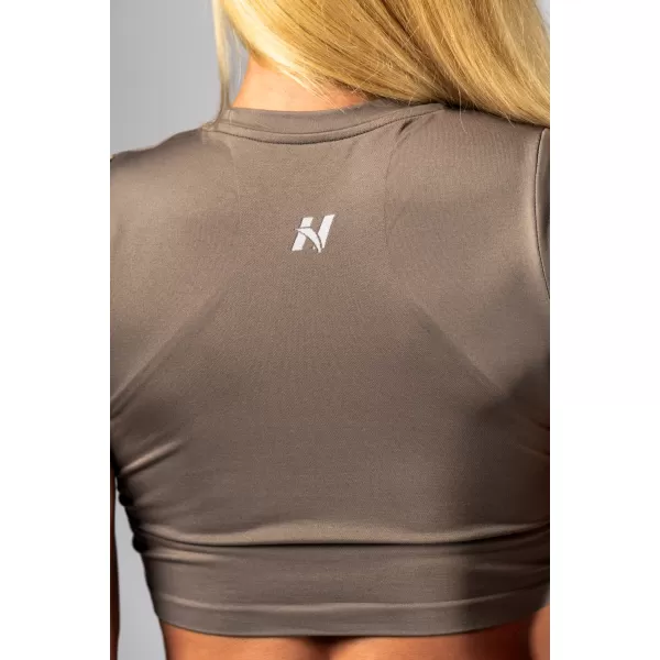  Brezšiven crop top s kratkimi rokavi POWER 891 SVETLO RJAV PEPEL Nebbia 