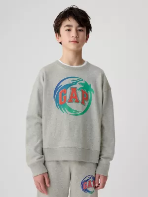Otroški pulover GAP LOGO SWEATSHIRT 406762-00 SVETLO HEATHER SIVA