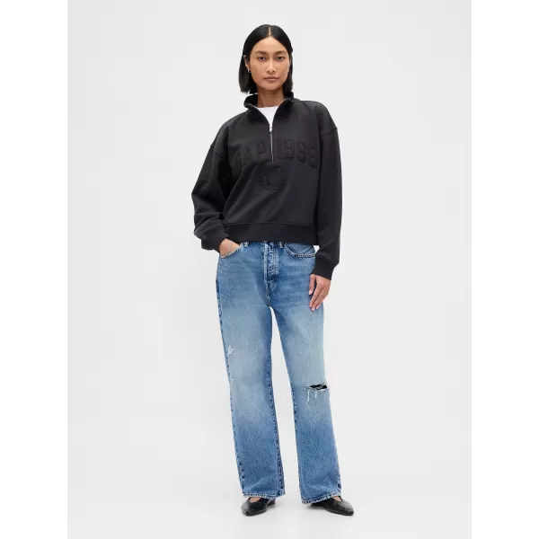  Ženski pulover GAP LOGO HALF ZIP 852841-01 NOČ BREZ MESECA 