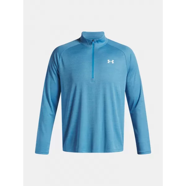  Moška majica s kratkimi rokavi UNDER ARMOUR UA TECH TEXTURED 1/2 ZIP 1382797-453 MODRA 