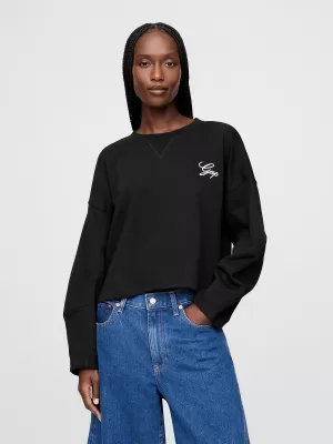 Ženski pulover GAP LOGO HORSESHOE SWEATSHIRT 767368-01 PRAVA ČRNA