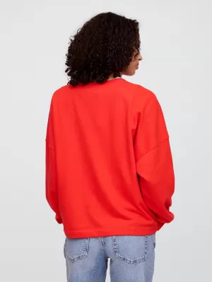 Ženski pulover GAP LOGO SWEATSHIRT 769308-01 PLAKAT RDEČ