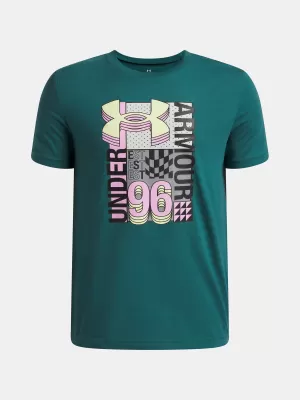 Fantovska majica s kratkimi rokavi UNDER ARMOUR UA B LOGO WM COLLAGE SS 6009271-338 ZELENA