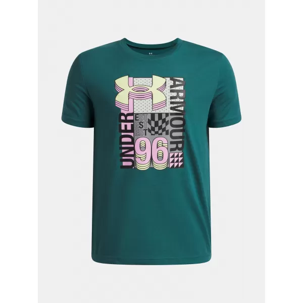  Fantovska majica s kratkimi rokavi UNDER ARMOUR UA B LOGO WM COLLAGE SS 6009271-338 ZELENA 