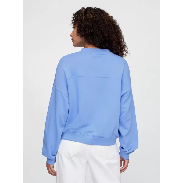  Ženski pulover GAP LOGO WEDGE NECK SWEATSHIRT 714869-02 SRAJCA MODRA 