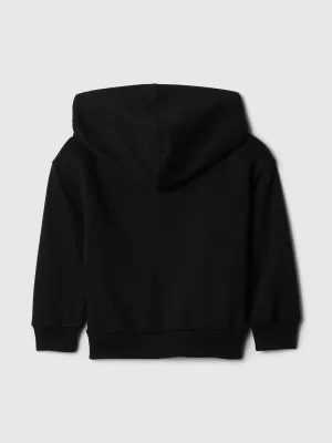 Otroški pulover GAP LOGO PULLOVER HOODIE 824091-00 PRAVA ČRNA