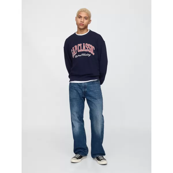  Moški pulover GAP CLASSIC LOGO SWEATSHIRT 744748-01 MORNARIŠKA UNIFORMA 