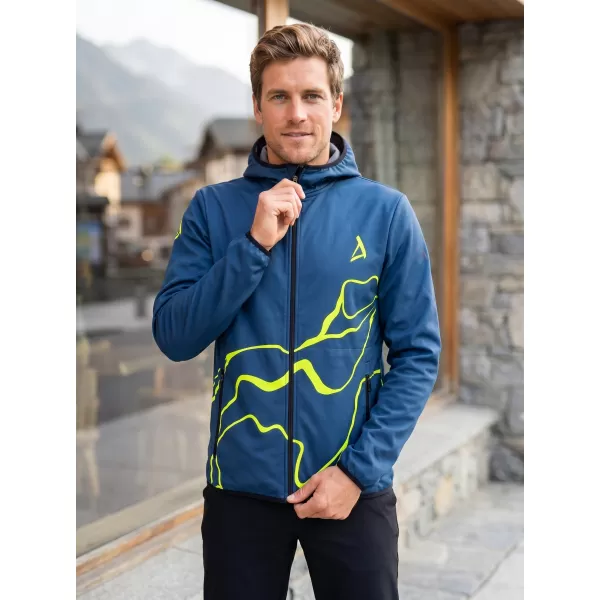  Moška vrhunska softshell jakna ALTISPORT VOJ/ALM073JACK01 MORNARSKO MODRA/NEONSKO RUMENA 