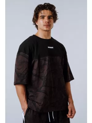 Oversized majica POWER 898 TEMNO RJAVA CAMO Nebbia