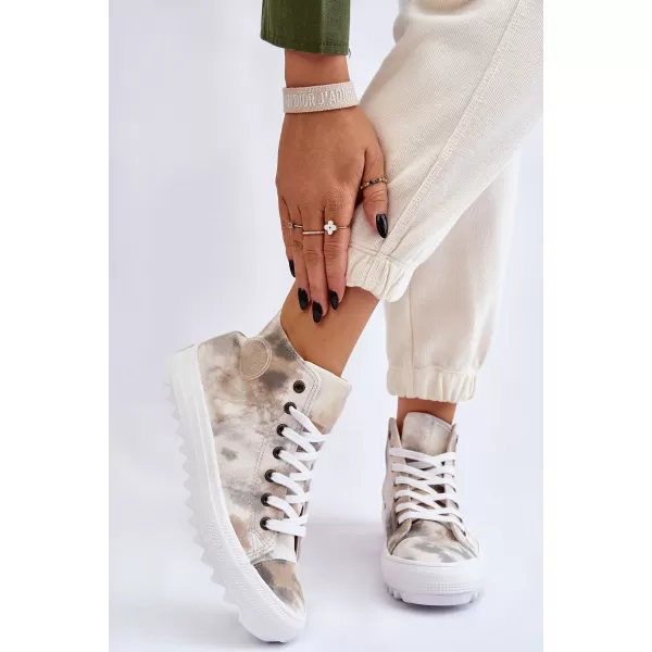  Ženske superge BIG STAR LL274047 WHITE/OLIVE Big Star Shoes 