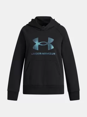 Pulover za deklico UNDER ARMOUR UA RIVAL FLC SHIMMER HDY 6004118-005 ČRNA