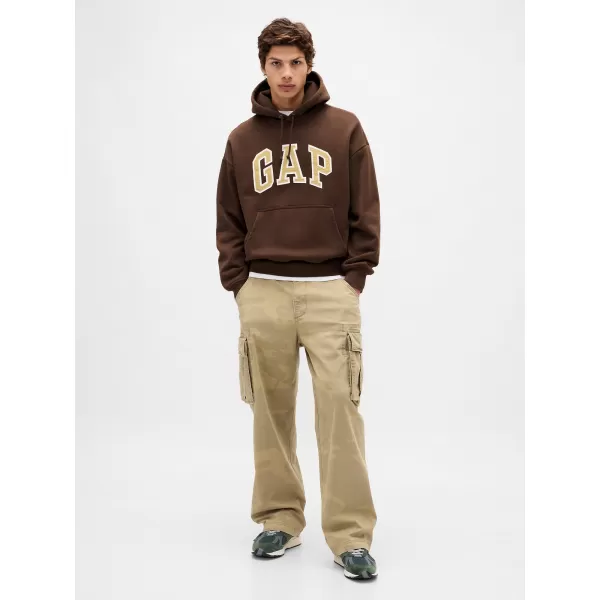  Moški pulover GAP HEAVYWEIGHT LOGO HOODIE PULLOVER 823104-04 TEMNO RJAVA 