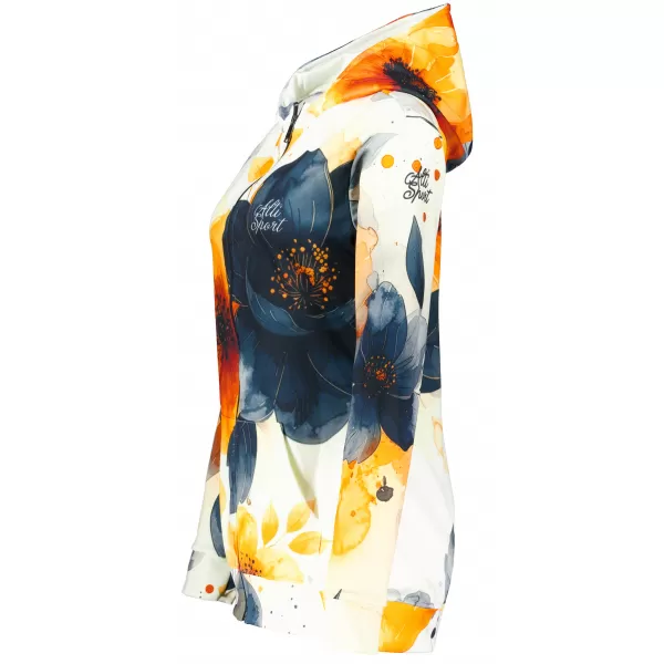  Ženski premium pulover z zadrgo ALTISPORT VOJ/ALW127MI02 ČRNA/ORANŽNA 