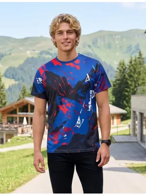 Moška vrhunska majica s kratkimi rokavi ALTISPORT VOJ/ALM131TR01 MODRA/ČRNA