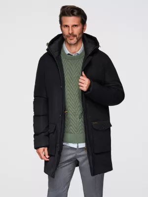Moška parka OMBRE OM-JAPJ-0287 ČRNA